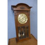 A 19th Century mahogany wall clock, movement stamped D.R.G.