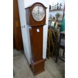 An early 20th Century German Junghans inlaid mahogany dwarf longcase clock