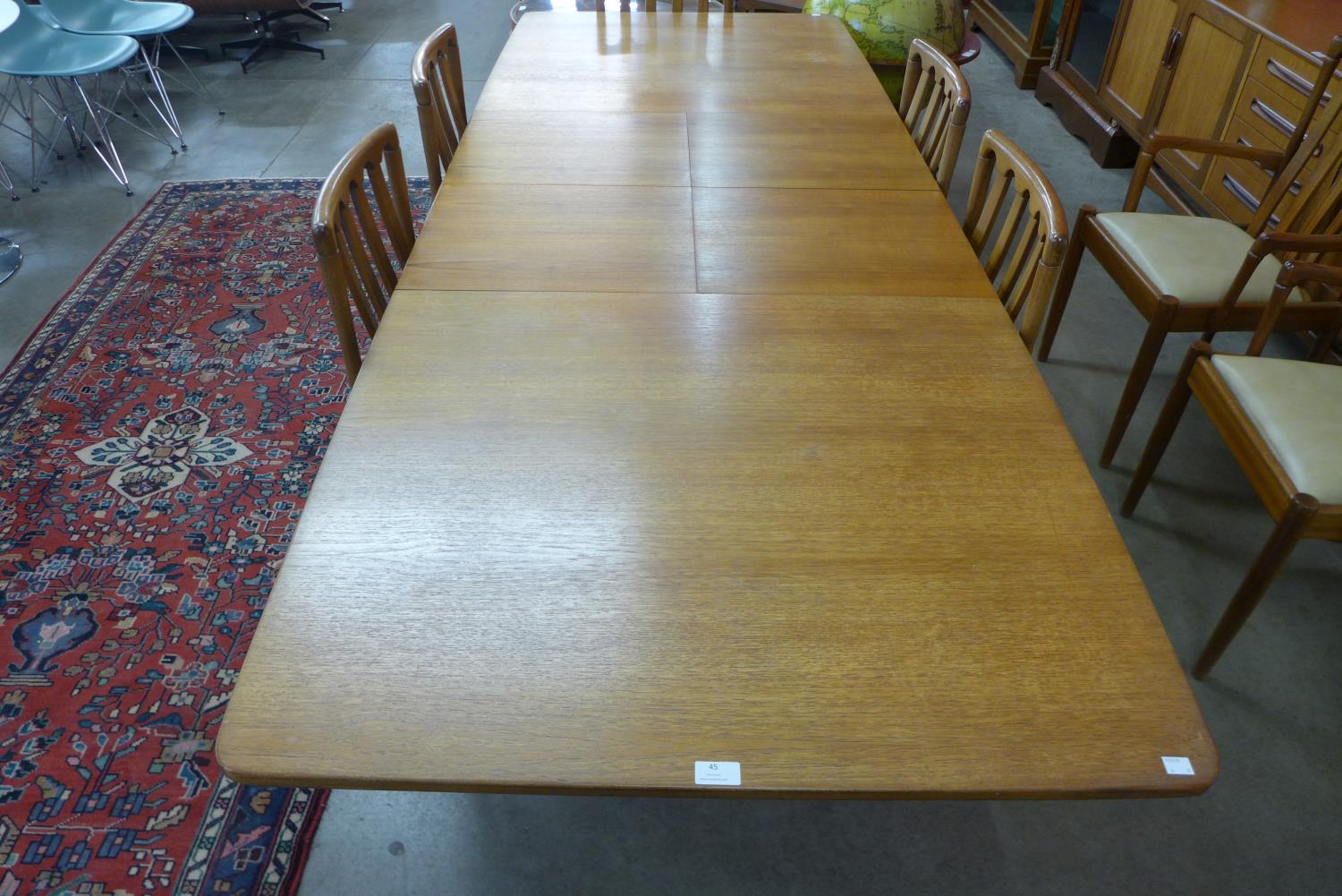 A McIntosh teak double leaf extending dining table and eight chairs - Image 2 of 3