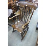 An elm farmhouse rocking chair