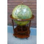 A terrestrial globe cocktail cabinet/trolley