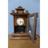 An American walnut and gilt shelf clock