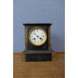 A 19th Century French Belge noir mantel clock