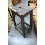 A Victorian pine laboratory stool