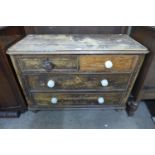 A Victorian pine chest of drawers, a/f