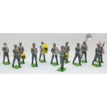 Twelve T and M Models marching military band figures