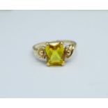 A 10ct gold and citrine ring, 2.3g, J