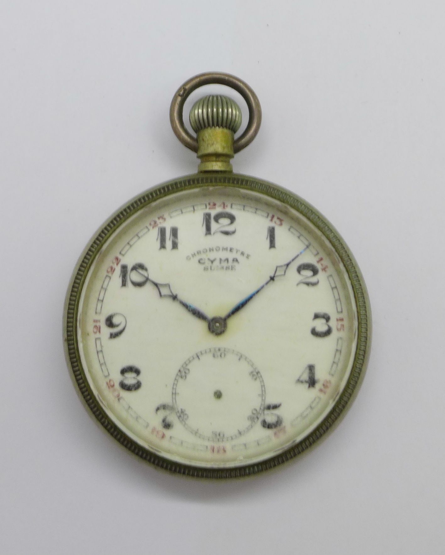 A top wind Cyma chronometre pocket watch (lacking second hand) - Image 4 of 4