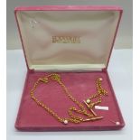 A 9ct gold belcher chain necklace and bracelet, boxed, (6.4g and 4.2g)