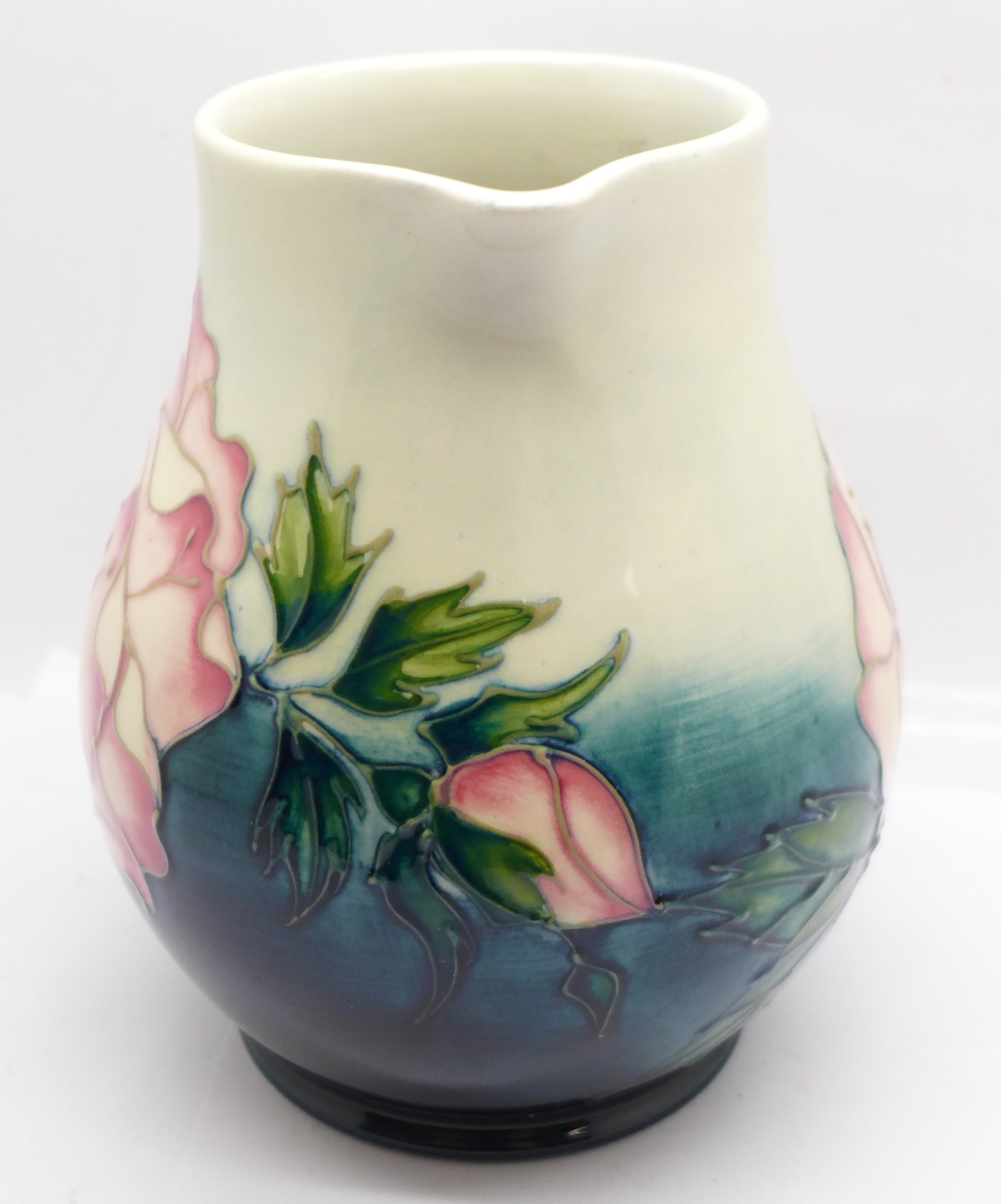 A Moorcroft Collectors Club rose jug, designed by Sally Tuffin, 14.5cm - Image 3 of 6