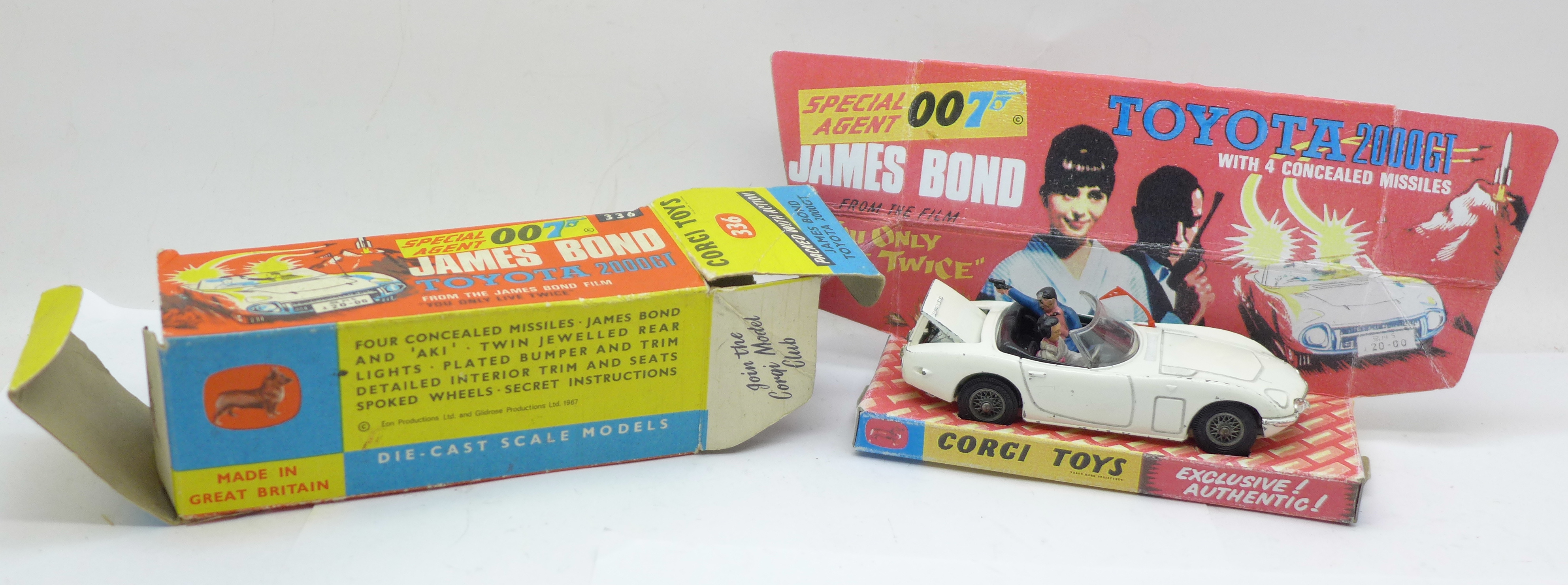 A Corgi Toys No. 366, James Bond Toyota 2000GT, boxed, with reproduction inner