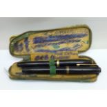 Two fountain pens, Conway Stewart and Parker, with 14k gold nibs (case a/f)