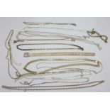 A collection of silver chains, 100g