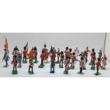 A collection of assorted metal military themed figures