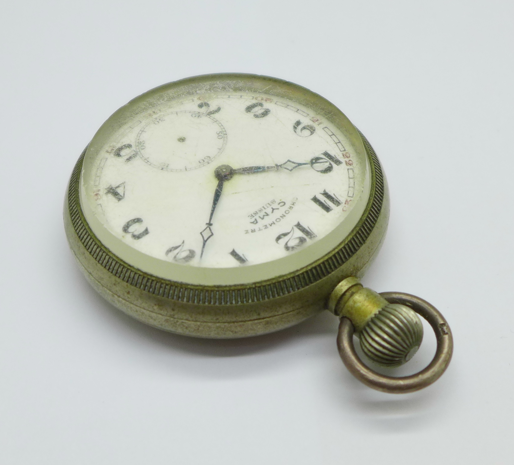 A top wind Cyma chronometre pocket watch (lacking second hand) - Image 3 of 4