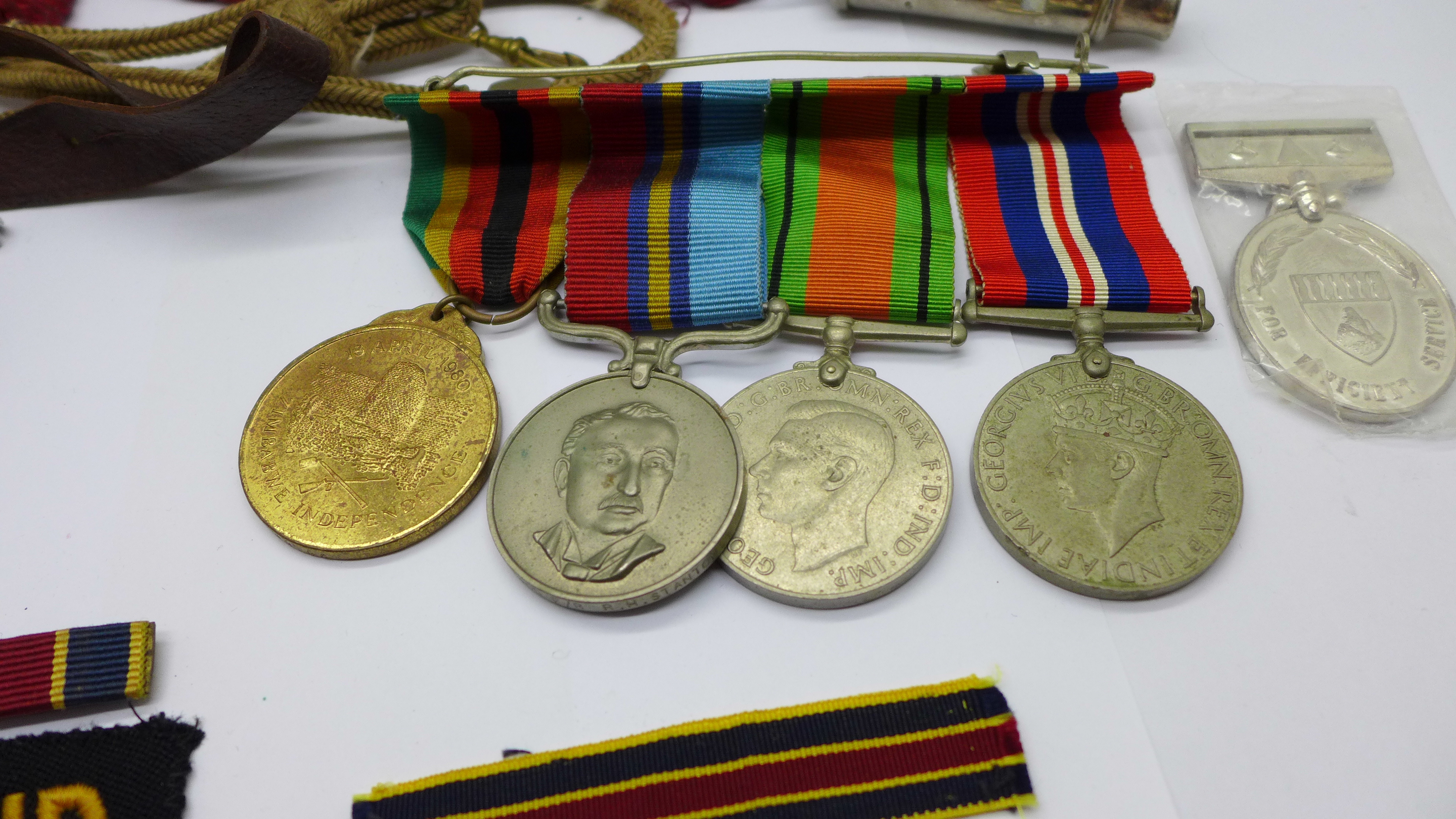 Zimbabwe Independence and WWII medals, a whistle, miniature medals, bars, etc., to 16840D F/R R.H. - Image 7 of 10