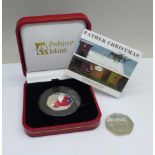 A Pobjoy Mint 2020 Father Christmas proof sterling silver 50p coin with Certificate of