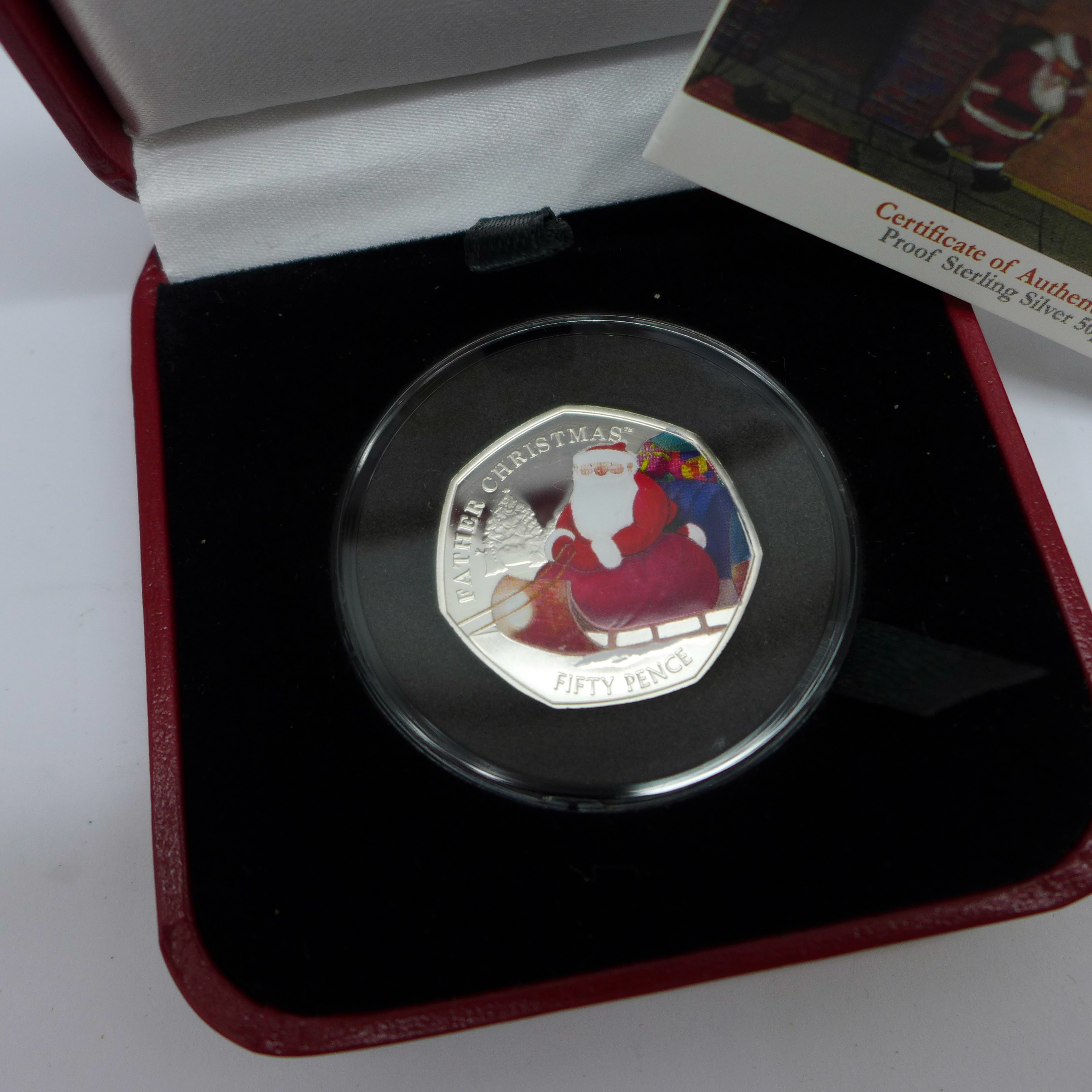 A Pobjoy Mint 2020 Father Christmas proof sterling silver 50p coin with Certificate of - Image 2 of 4