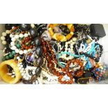 Costume jewellery including glass and stone beads