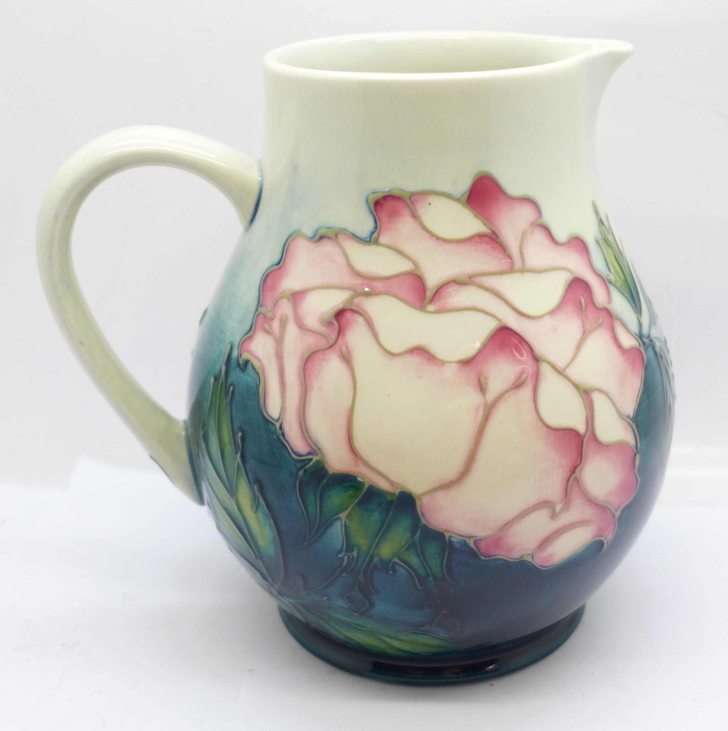 A Moorcroft Collectors Club rose jug, designed by Sally Tuffin, 14.5cm - Image 2 of 6