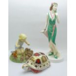 A Royal Worcester figure, Woodland Dance, a Royal Doulton Pretty Ladies figure, Julia and a Royal