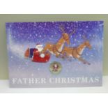 Gibraltar 2019 Father Christmas 50p coloured coin cover