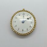 An 18ct gold cased verge fob watch, Geneve, Swiss movement, 34mm, 26g gross weight