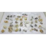A collection of costume clip-on earrings