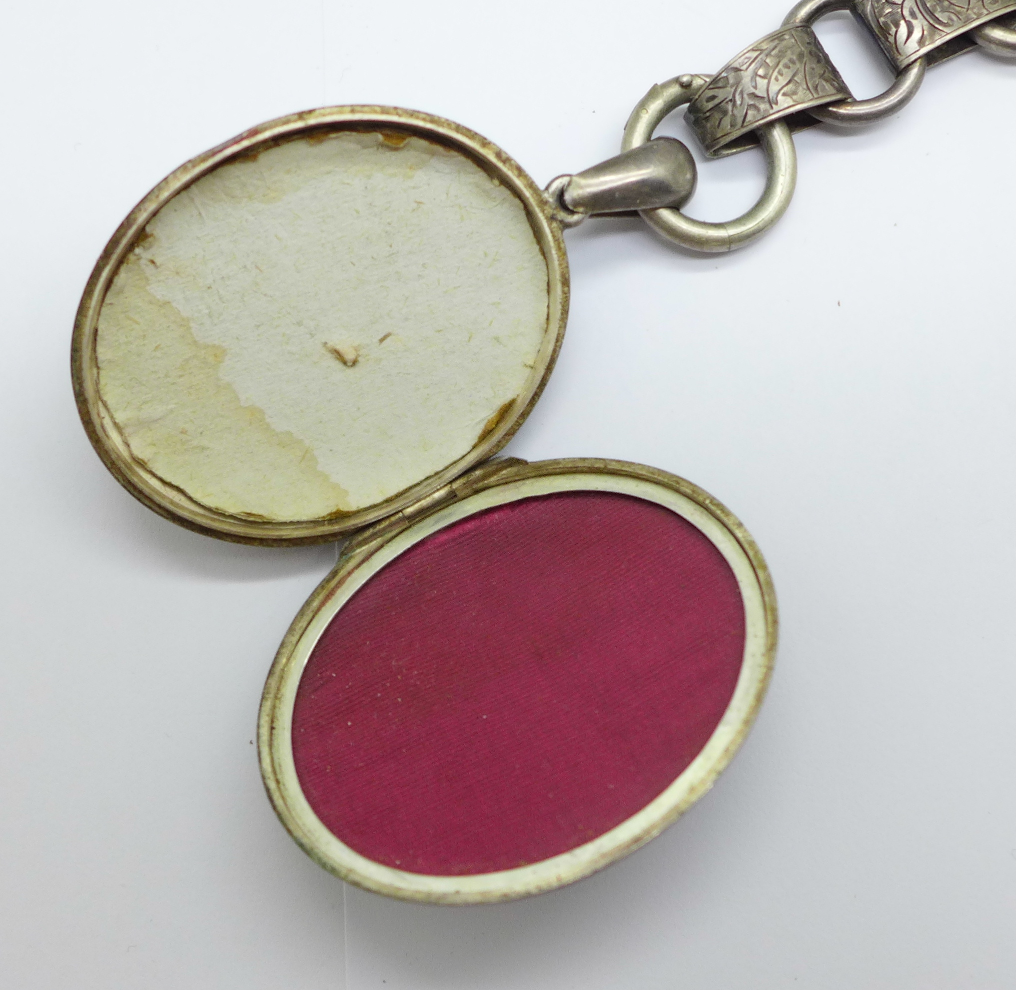 A Victorian white metal locket and collar - Image 4 of 5