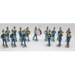 Fifteen metal marching band figures