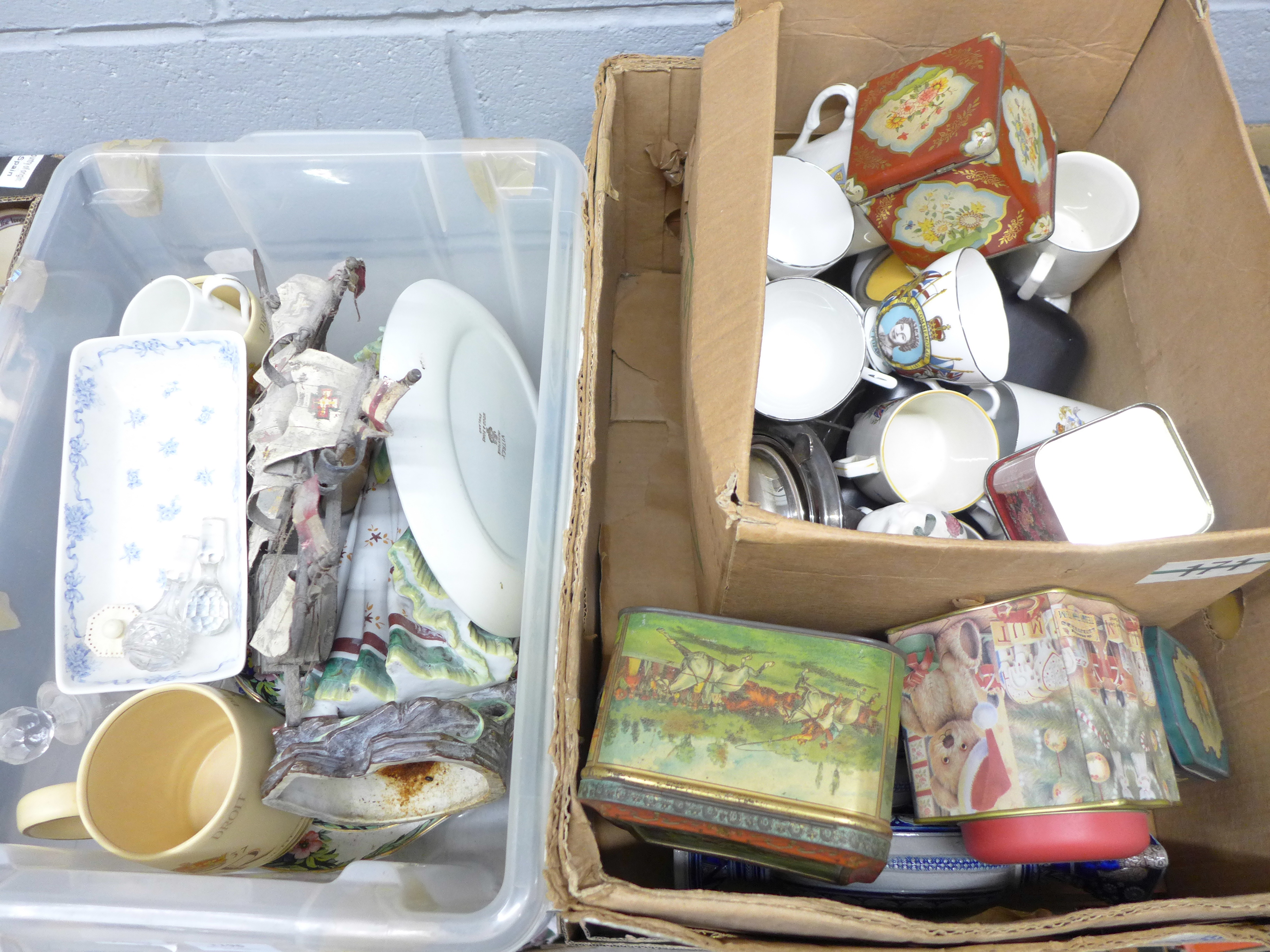 Two boxes of assorted china, etc. **PLEASE NOTE THIS LOT IS NOT ELIGIBLE FOR POSTING AND PACKING**