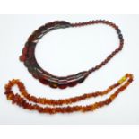 Two Baltic amber necklaces