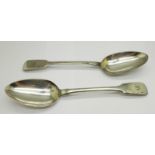 Two early 19th Century silver serving spoons, 133g