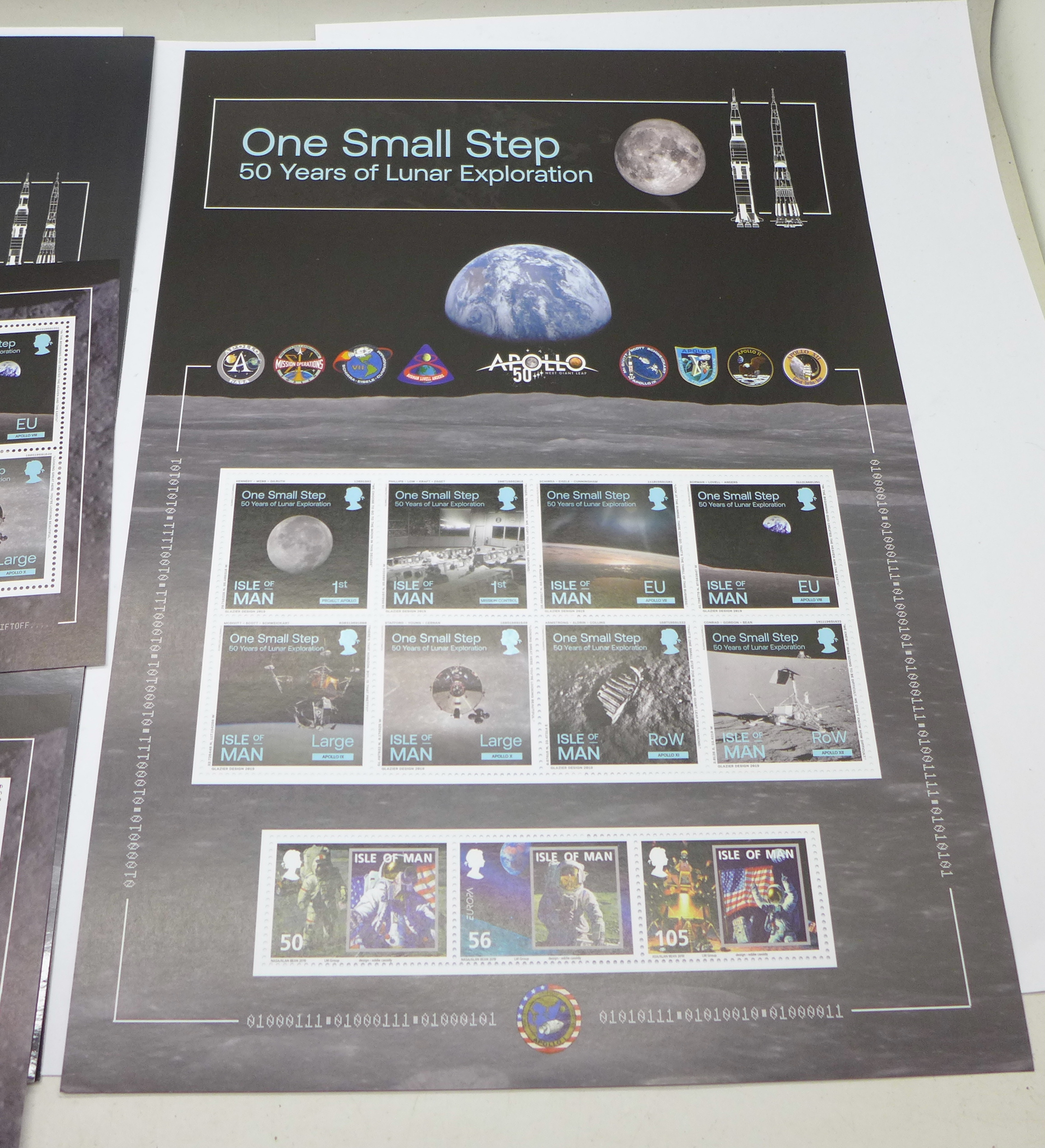 Isle of Man, One Small Step 50 Years of Lunar Exploration - Apollo 50 incudes A4 folder, A4 sheet - Image 2 of 3