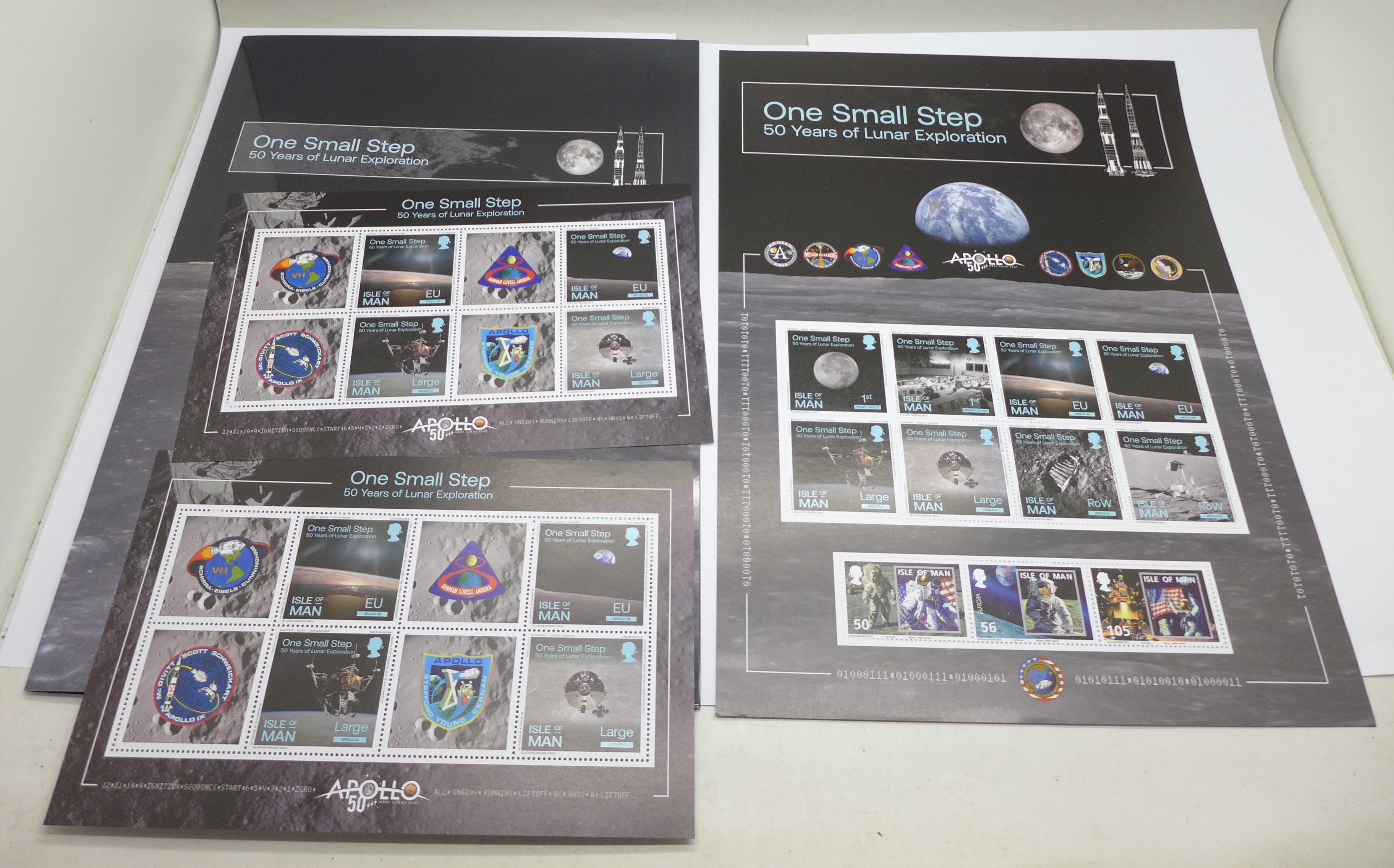 Isle of Man, One Small Step 50 Years of Lunar Exploration - Apollo 50 incudes A4 folder, A4 sheet