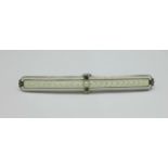 An Art Deco silver guilloche enamel bar brooch, 55mm