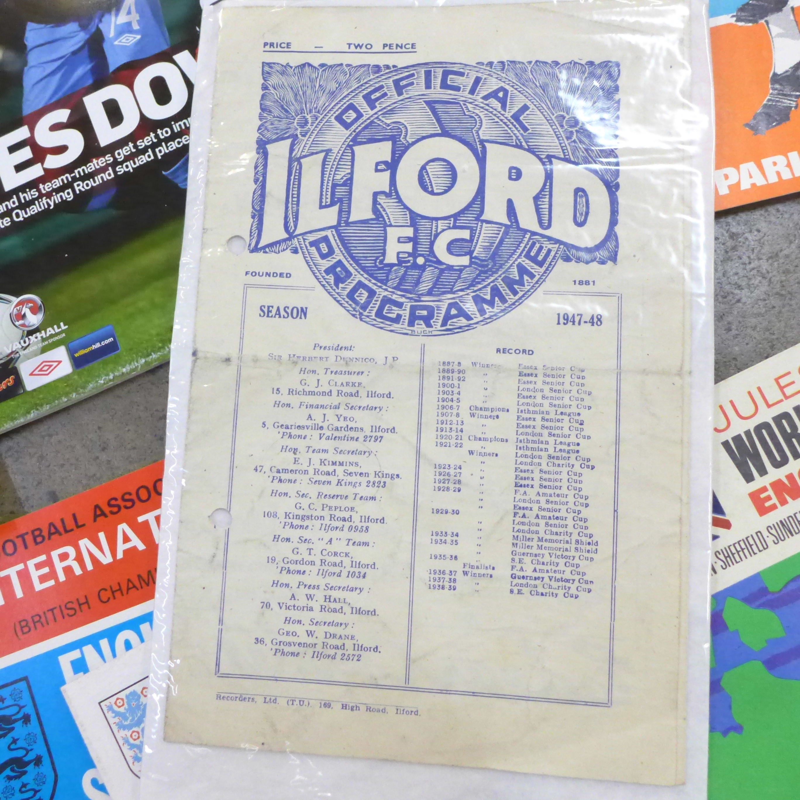 Football programmes; international match programmes including amateur (1948) England v Luxembourg, - Image 2 of 4