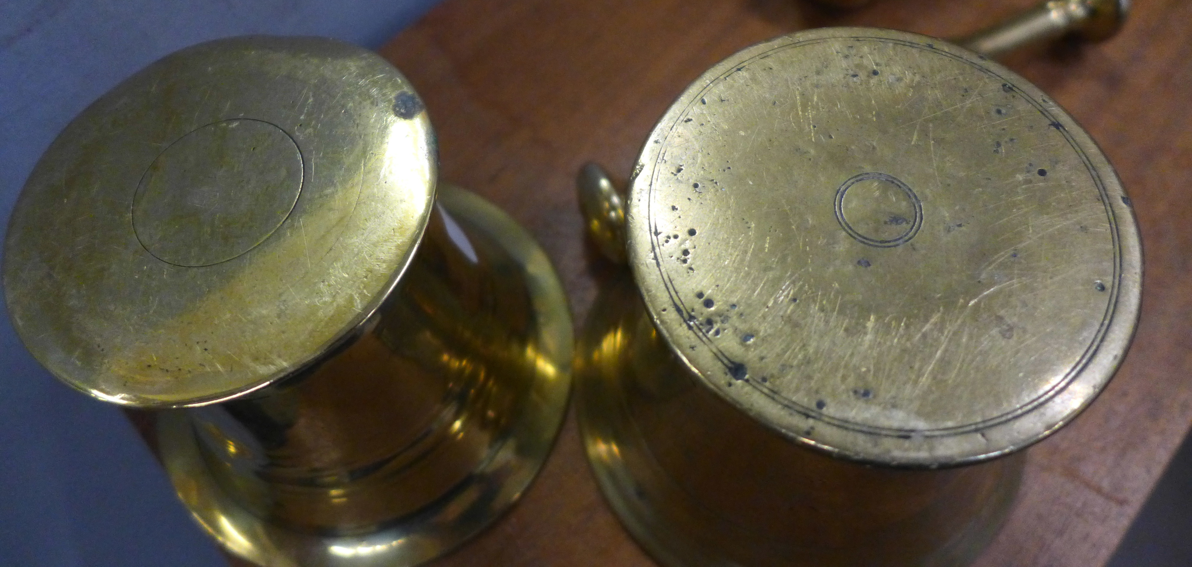 Two brass pestles and mortars - Image 2 of 2