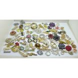 Seventy-five costume brooches