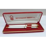Two Nottingham Forest F.C. ballpoint pens, boxed