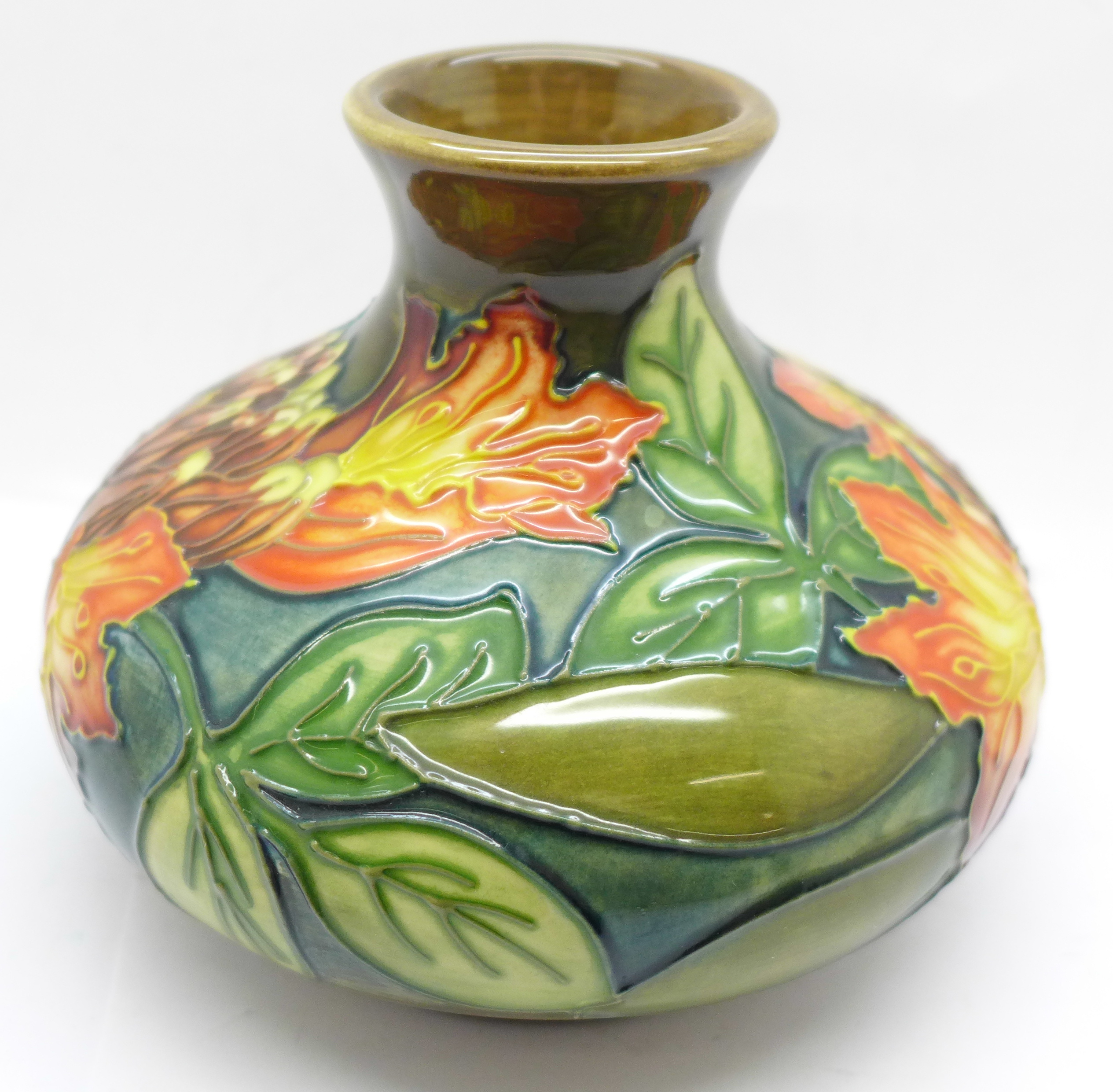 A Moorcroft Flame of the Forest squat vase, 11cm - Image 2 of 4