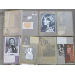 Four scrap books with autographs, all to one recipient, 1950's-1970's, approximately 1000