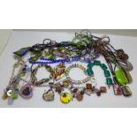 Murano and other glass jewellery