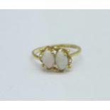 A 10k gold and opal ring, 1.5g, L/M