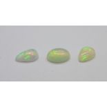 Three unmounted opals, 1.53cts