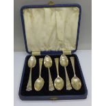 A cased set of six King George V Silver Jubilee silver spoons, 53g