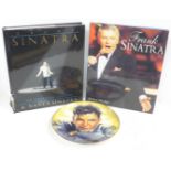 Two Frank Sinatra books and a Franklin Mint Frank Sinatra plate