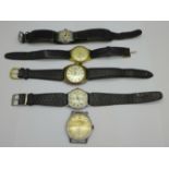 Five wristwatches including Tissot and Sideral