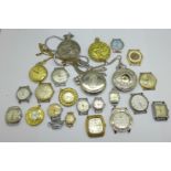 Wristwatch heads, pocket watches and pendant watches