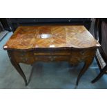 A French Louis XV style kingwood and marquetry effect lady's dressing table